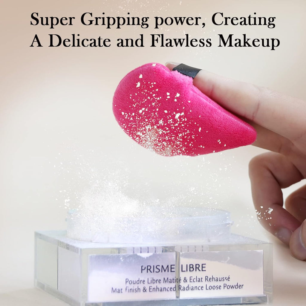 Powder Puff Daubigny 6 PCS Powder Puffs Makeup Puff Face Soft Triangle Powder Puff for Loose Powder Mineral Powder Body Velour Cosmetic Foundation Sponges Blender Beauty Makeup Tools(Rose Red Black)