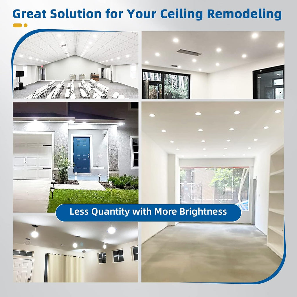 12 Pack Recessed Lighting 4 inch, 5000K Ultra-Thin LED Canless Recessed Lighting, Retrofit Dimmable Recessed Lights, 1200LM 12W=150W Wafer Lights - ETL & Energy Star Certified