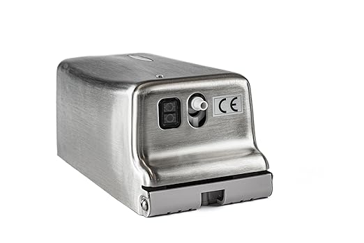 Bradley 6A01-11 Diplomat Foam Soap/Sanitizer Dispenser, Surface Mounted, Vertical Tank, Low Battery Indicator Lights, Architectural Satin Finish, Stainless Steel