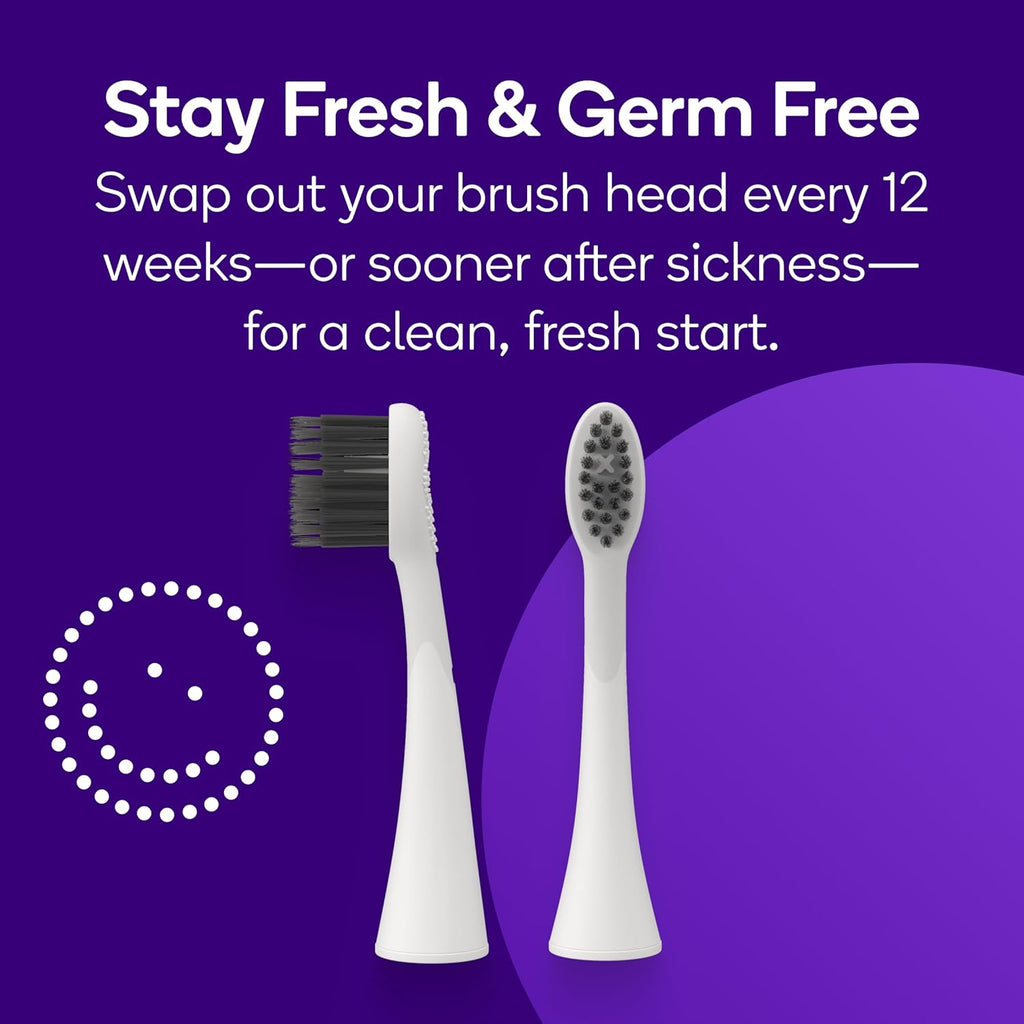 BURST Emergency Replacement Heads for Original Sonic Electric Toothbrush (White /2 Pack) | Ultra Soft Bristles for a Fresh Start After Sickness | Deep Clean, Stain & Plaque Removal
