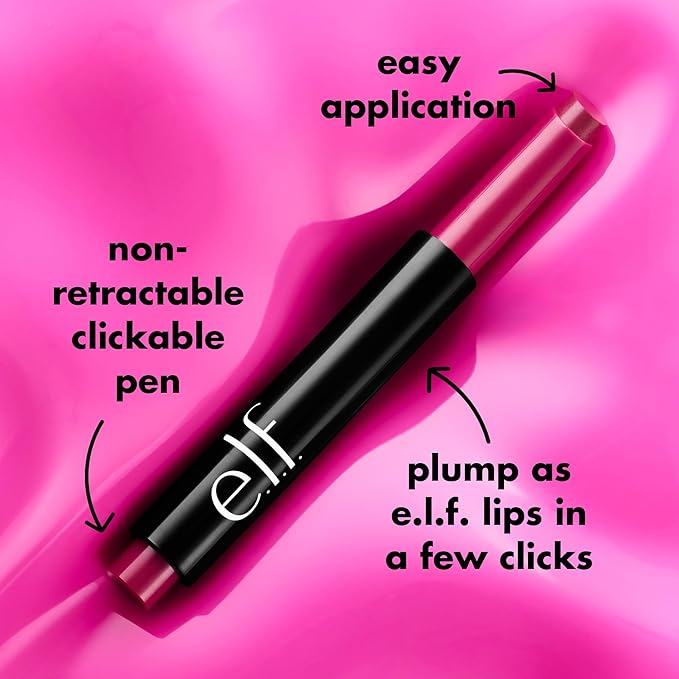 e.l.f. Pout Clout Lip Plumping Pen, Nourishing Lip Balm For Sheer Color & Shine, Plumps & Moisturizes, Vegan & Cruelty-Free, Pinky Out