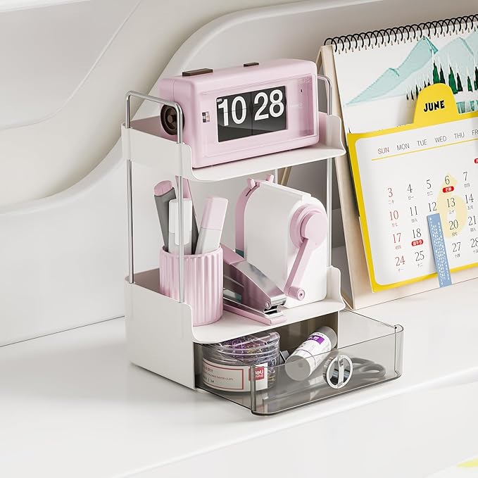 Mini Skincare Organizers,2-Tier Drawer Bathroom Organizer Countertop,Small-Sized Cosmetic Storage Rack Suitable for Delicate Girls,Organizer Shelf for Vanity Storage,Multi-Purpose Makeup Organizer