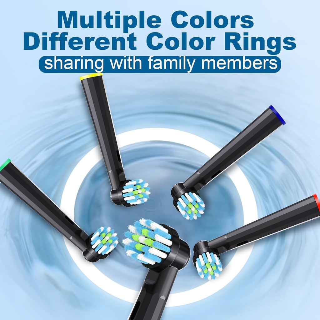 16 Pcs Replacement Toothbrush Heads Compatible with Braun Oral B Pro 1000/7000/9600/5000/3000, Precision Senesitive Brush Heads Refills for Genius X and Smart 1500 Electric Toothbrush (Black)