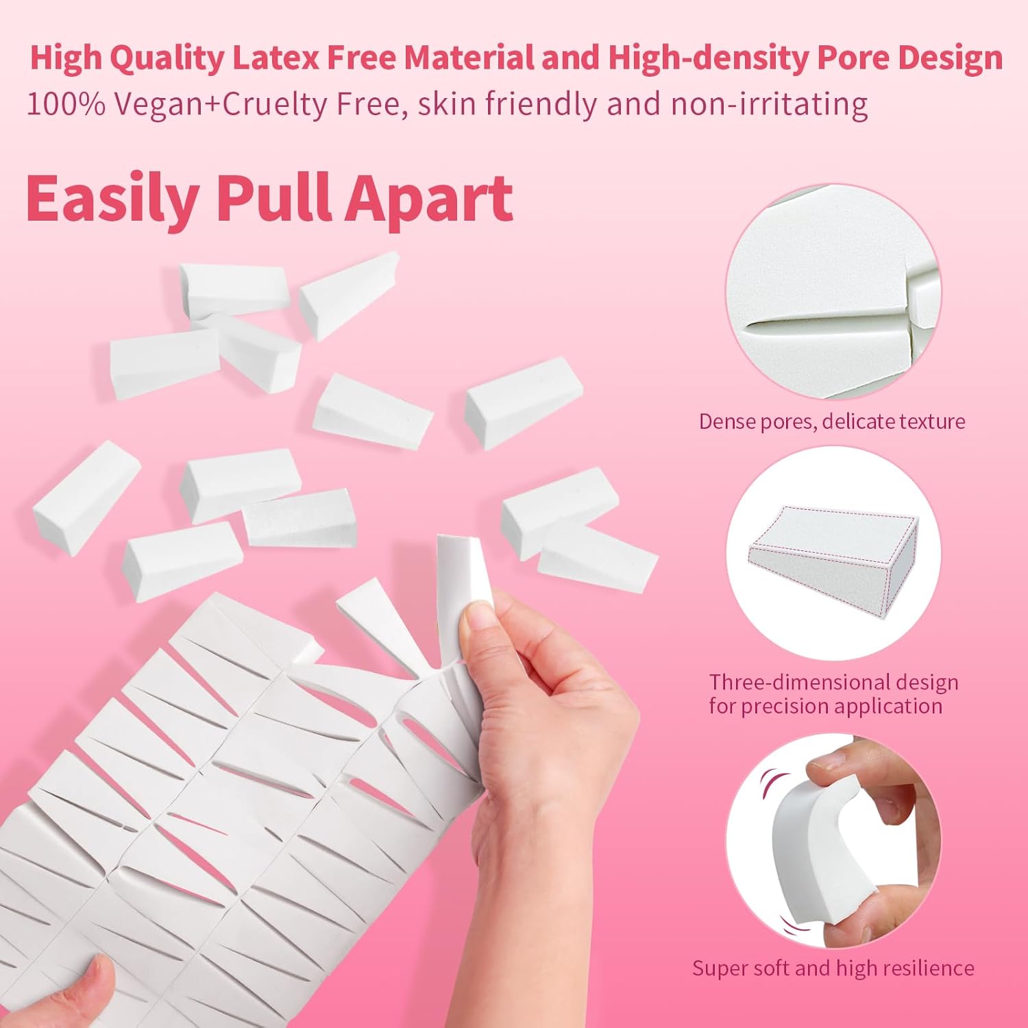 108 Pcs New Makeup Sponges Wedges for Face Foundation, Latex-Free Triangle Cosmetic Make Up Sponge for Flawless Application and Blending, Beauty Blender for All Skin Types with Two Pouches