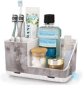 Toothbrush Holders for Bathroom Countertop Organizer, Kids Electric Toothbrush and Toothpaste Holder for Bathroom Organizers and Storage (White Marble Grain)
