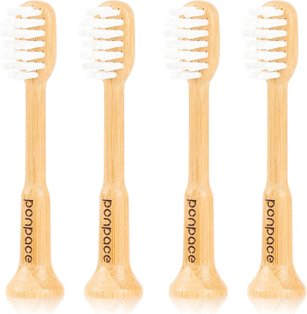 Bamboo Toothbrush Heads Compatible with Philips One by Sonicare, Extra Soft Castor-Oil Bristles for Sensitive Teeth, Eco-Friendly & Gentle Cleaning
