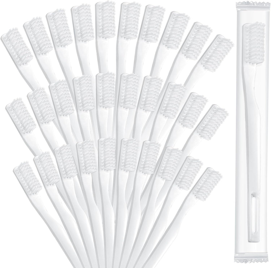 200 Pack Disposable Toothbrushes Bulk, Individually Wrapped Disposable Toothbrush, Soft Bristle Travel Toothbrushes, Single Use Toothbrush for Adult Hotels Guest Travel Donation Homeless