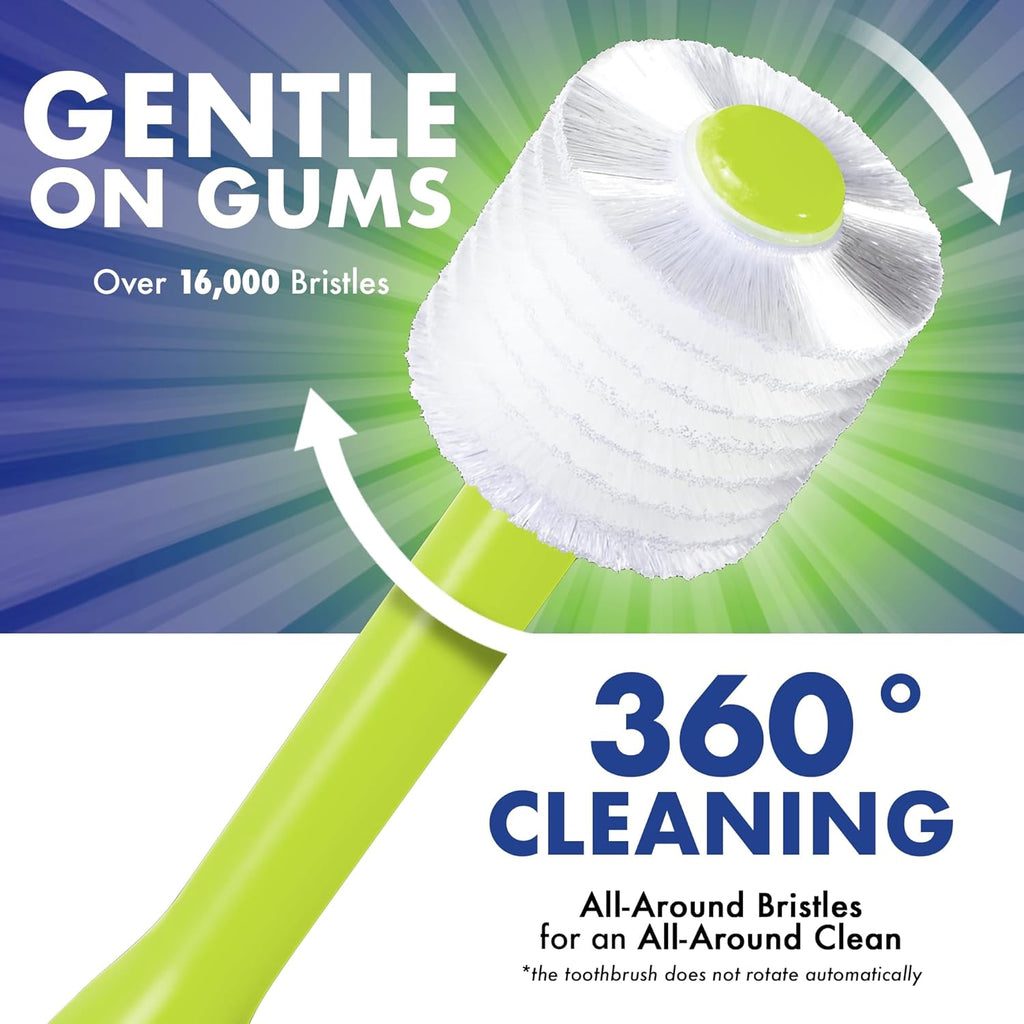 Brilliant Oral Care Child Toothbrush with Soft Bristles and Round Head, for a Kid Approved, Easy to Use All-Around Clean Mouth, Ages 2-5 Years, Lime, 1 Pack