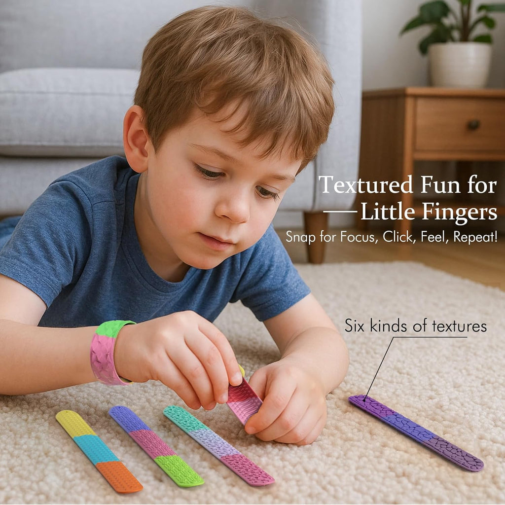 Sensory Slap Bracelets for Kids Teens,12PCS Fidget Toys Snap Bracelets for Stress Anxiety Autistic ADHD,Calm Down Classroom Travel Essentials Toys,Stuffers Gifts for Kids Boys Girls