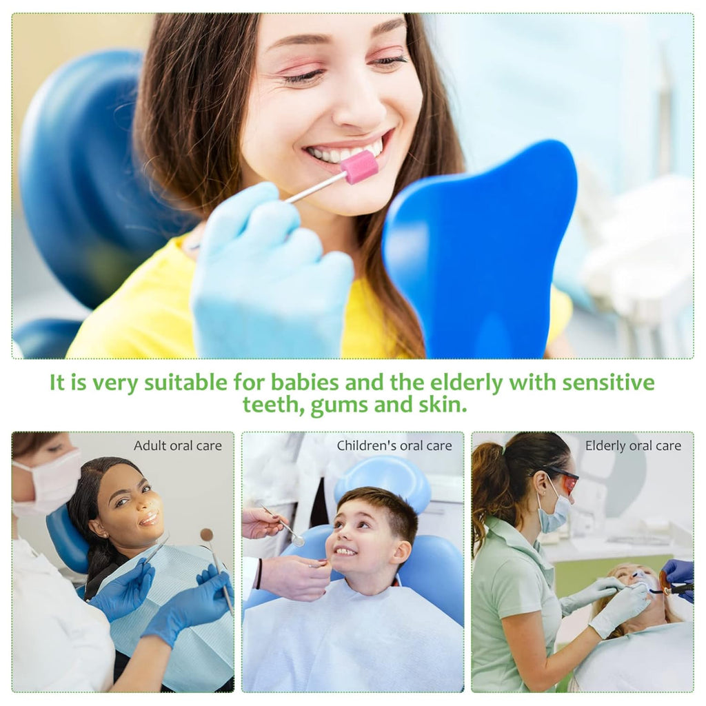 Operitacx 250 Count Disposable Oral Swabs Hexagon Pink Mouth Sponges for Teeth Cleaning Daily Oral Care for Adults and Kids