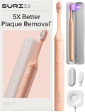 SURI 2.0 New Sonic Electric Toothbrush with Pressure Sensor & UV-Cleaning Travel Case | 1 Month+ Battery | Electric Toothbrush for Adults | Travel Toothbrushes | Tooth Brush | Pink