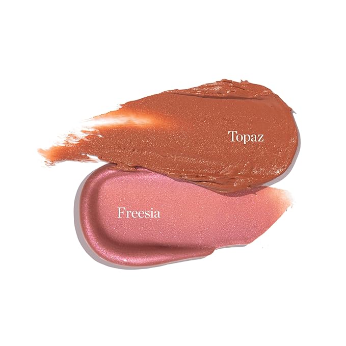 Ogee Lush Sunset - Topaz Face Stick & Freesia Lip Gloss Duo - Limited Edition Holiday Makeup Gift Set - Certified Organic & Skincare-Infused