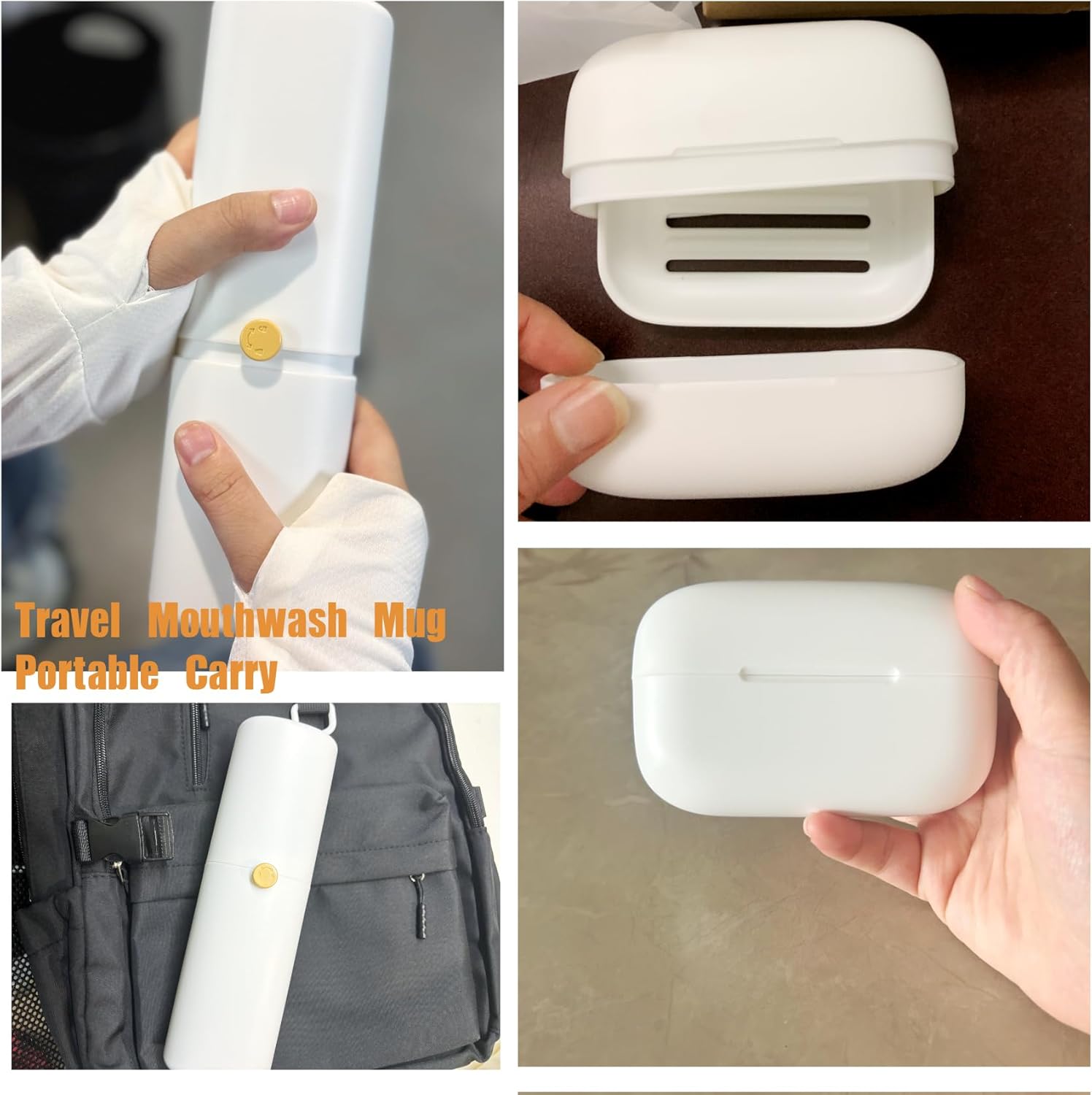 Portable Toothbrush and Toothpaste Holder & Travel Soap Case Set, Leakproof, Large Capacity, Breathable Travel Toothbrush Holder for Trips, Gym, Camping and School