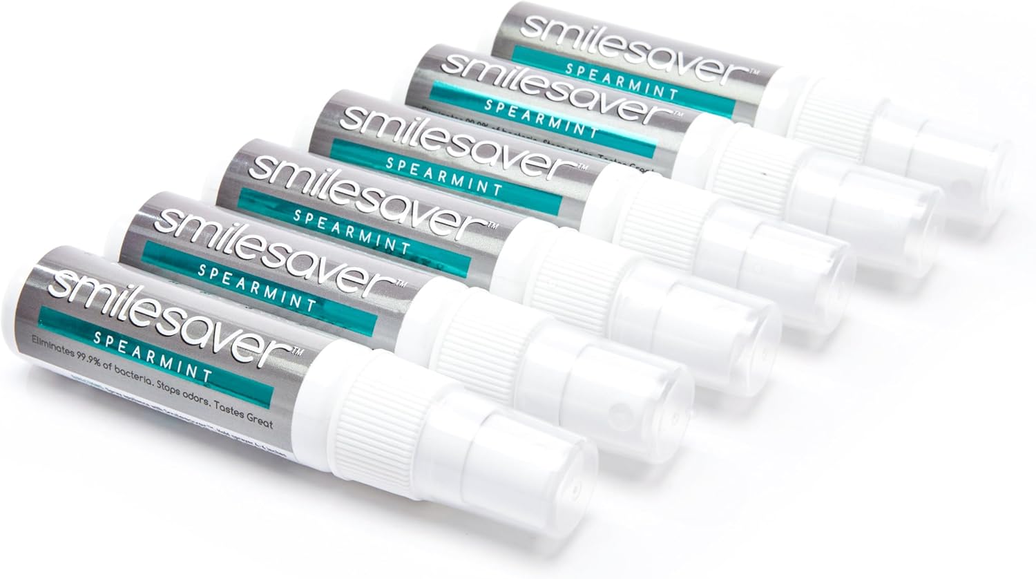 Smilesaver Retainer Cleaner - A Clean Label, Safe, 30 Sec Spray Cleaner for Retainers, Invisalign, Dentures. Minty Taste. Portable. Convenient. No Rinsing. Protects Oral Health. (1oz) (Pack of 6)