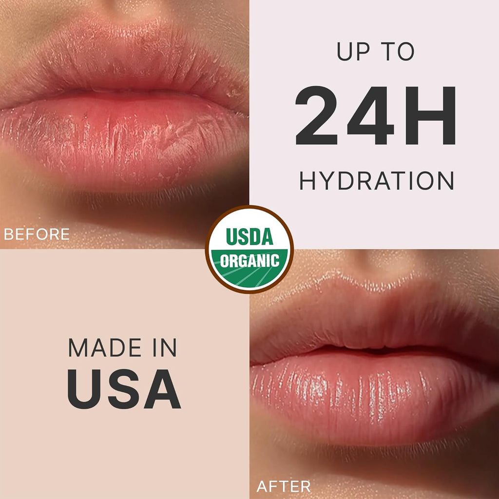 USDA Organic Lip Balm - USA Made with Natural Ingredients, Stocking Stuffers for Adults & Teens, Beeswax Vanilla Chapstick for Dry Lips, Beauty Gifts for Women, Birthday Gifts for Her & Him