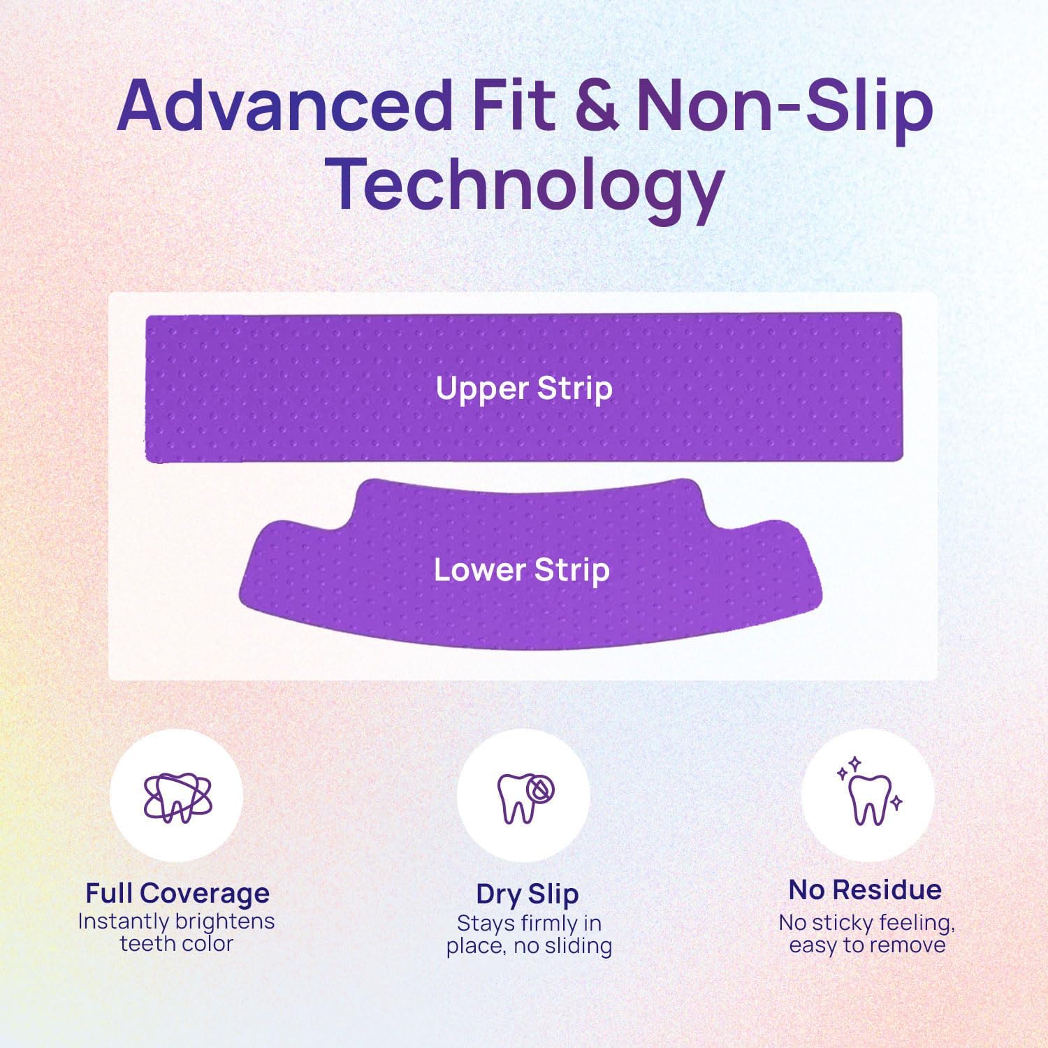 Whitebite Pro Purple Teeth Whitening Strips, 28 Strips (14 Treatments), Enamel-Safe, with Pap, V34 Color Corrector, Hydroxyapatite for Enamel Care, Non-Slip Design