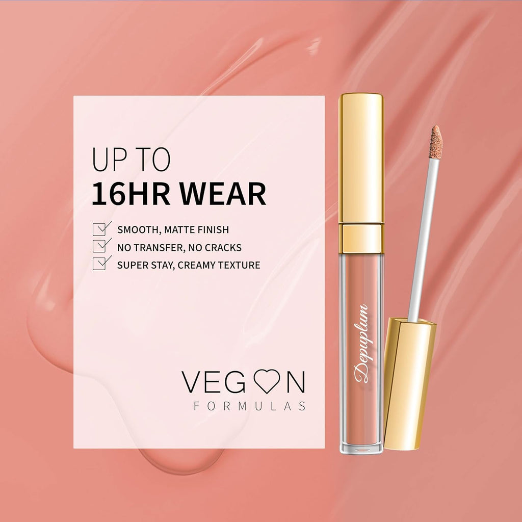 Nude Lipstick Matte for Women Superstay Long Lasting Brown Lipstick Smudgeproof Liquid Lipsticks Cruelty Free Lip Makeup (DM27 Rosy Nude)