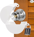2 Pack Door Knob Lockout Device with Padlock,Temporary Door Handle Lock Cover for Dementia Patients/Child Proof, Outdoor Water Faucet Lock Cover - White