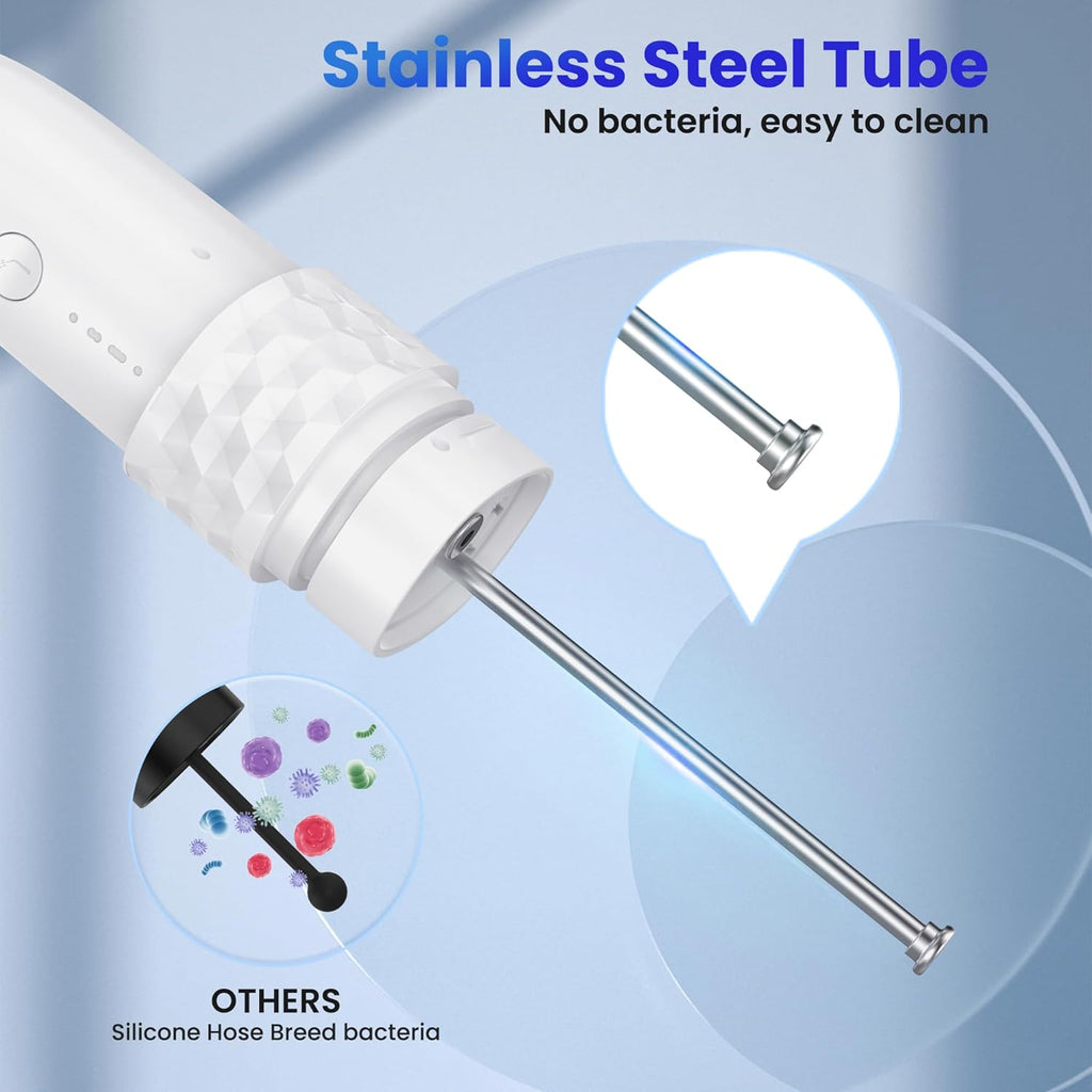 Portable Water flosser with Electric Toothbrush, 2 in 1 Teeth Cleaning Kit, Electric Toothbrush and flosser Combo, Water Flosser for Travel and Home (White)