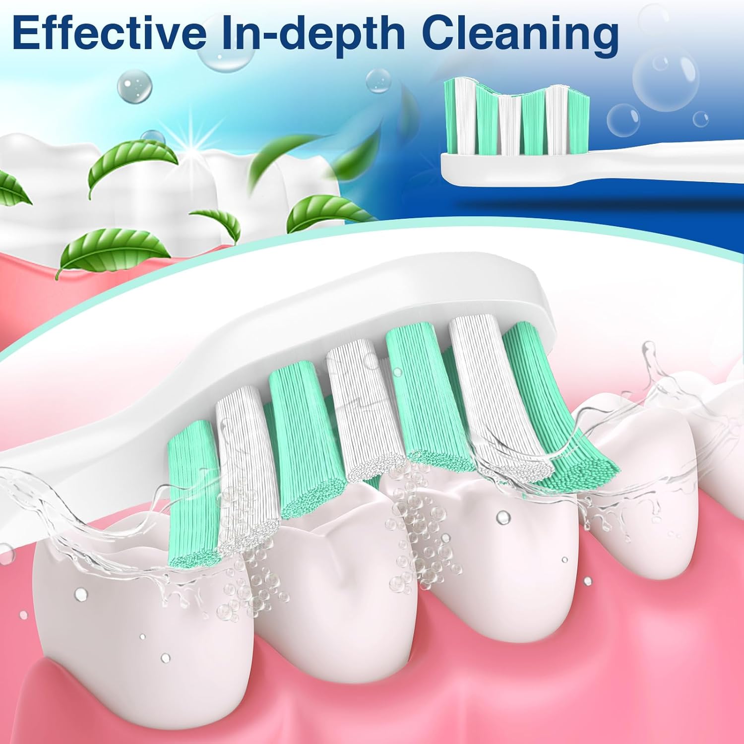 Aoremon Replacement Heads for Philips Sonicare c2 c1 Brush Head Compatible with Phillips Sonicare and More Click-on Electric Toothbrush, 10 Pack