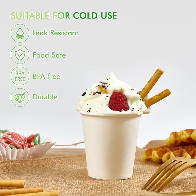 3 oz Paper Cups 600 Count Disposable Bathroom Mouthwash Espresso White Cups for Party, Picnic, Travel and Events