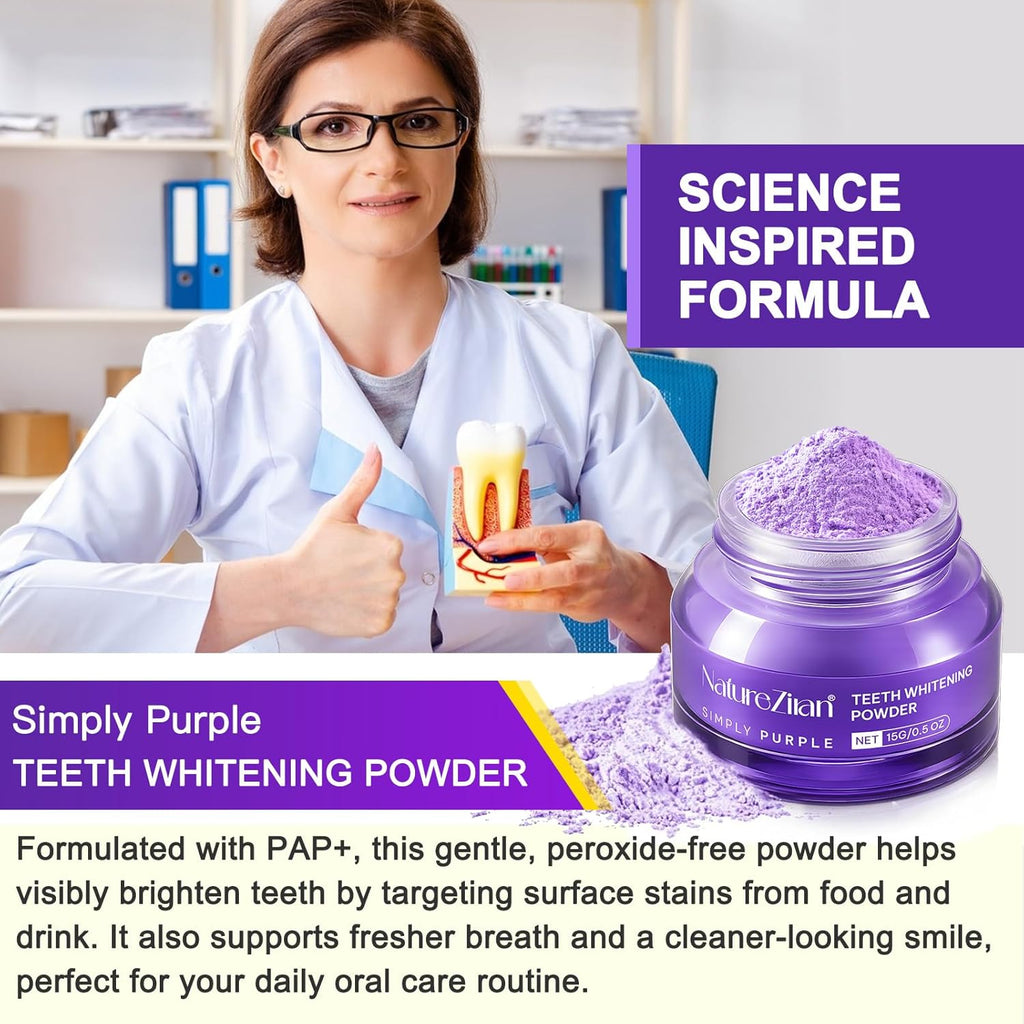 Teeth Whitening Powder - Teeth Whitening - Removes Stains - No Sensitivity - Enamel-Safe Toothpaste Power - Breath Freshener - for Coffee, Tea and Tobacco Stains 15g