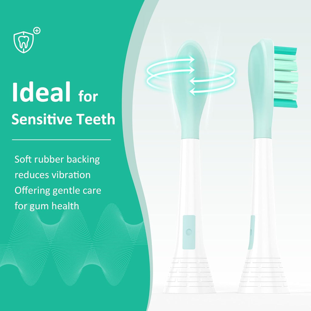 Replacement Toothbrush Heads Compatible with Philips Sonicare Electric Brush and More Click-on Handles 8 Pack White