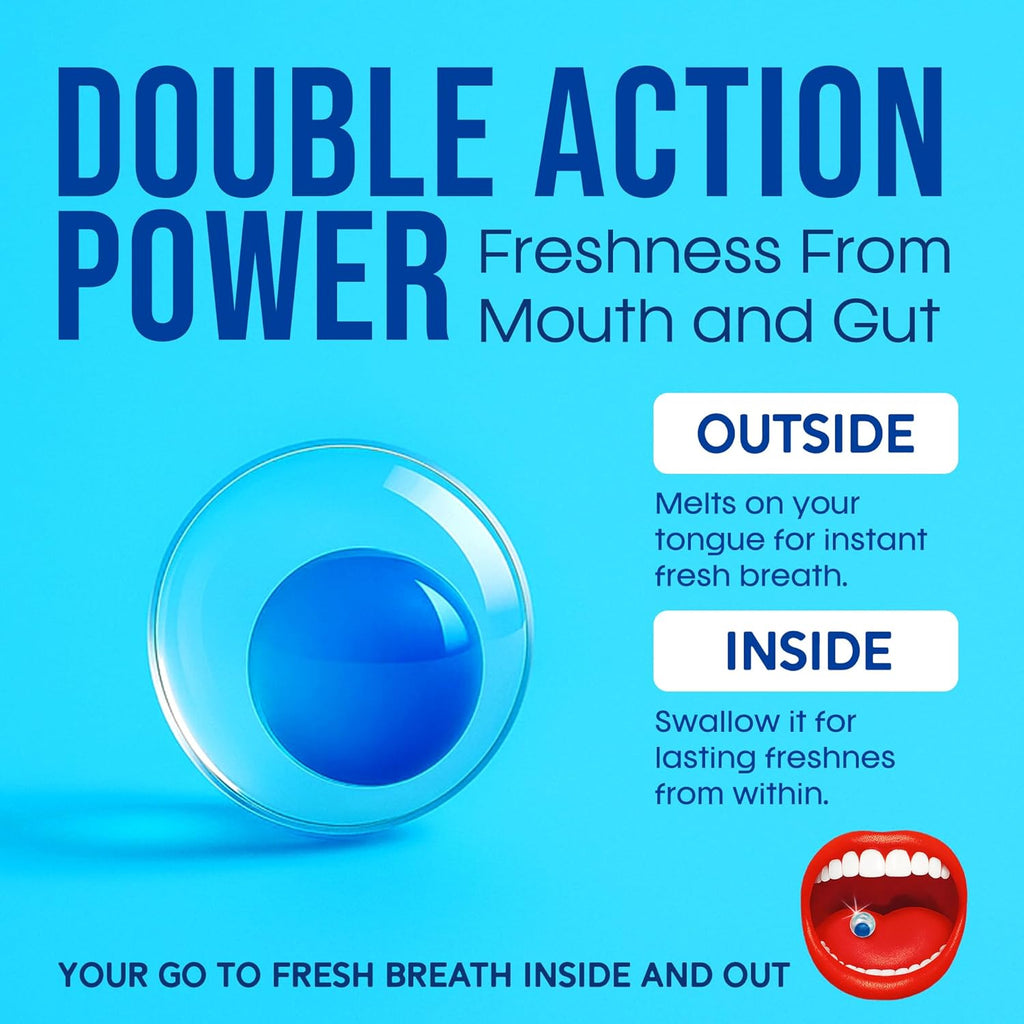 PaperMints CoolCaps - Instant Fresh Breath Mints Sugar-Free 4 Pack - 160 capsules. Chronic Bad Breath Treatment for Adults, Peppermint Fresh Breath Freshener Pearls Halitosis Treatment Dry Mouth