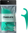 FAMILIFE Floss Picks 75 Count Mint Flavor, Dental Floss Picks for Adults & Kids, Strong Thread Flossers & Tooth Picks Flossers for Daily Oral Care Travel Floss Bag