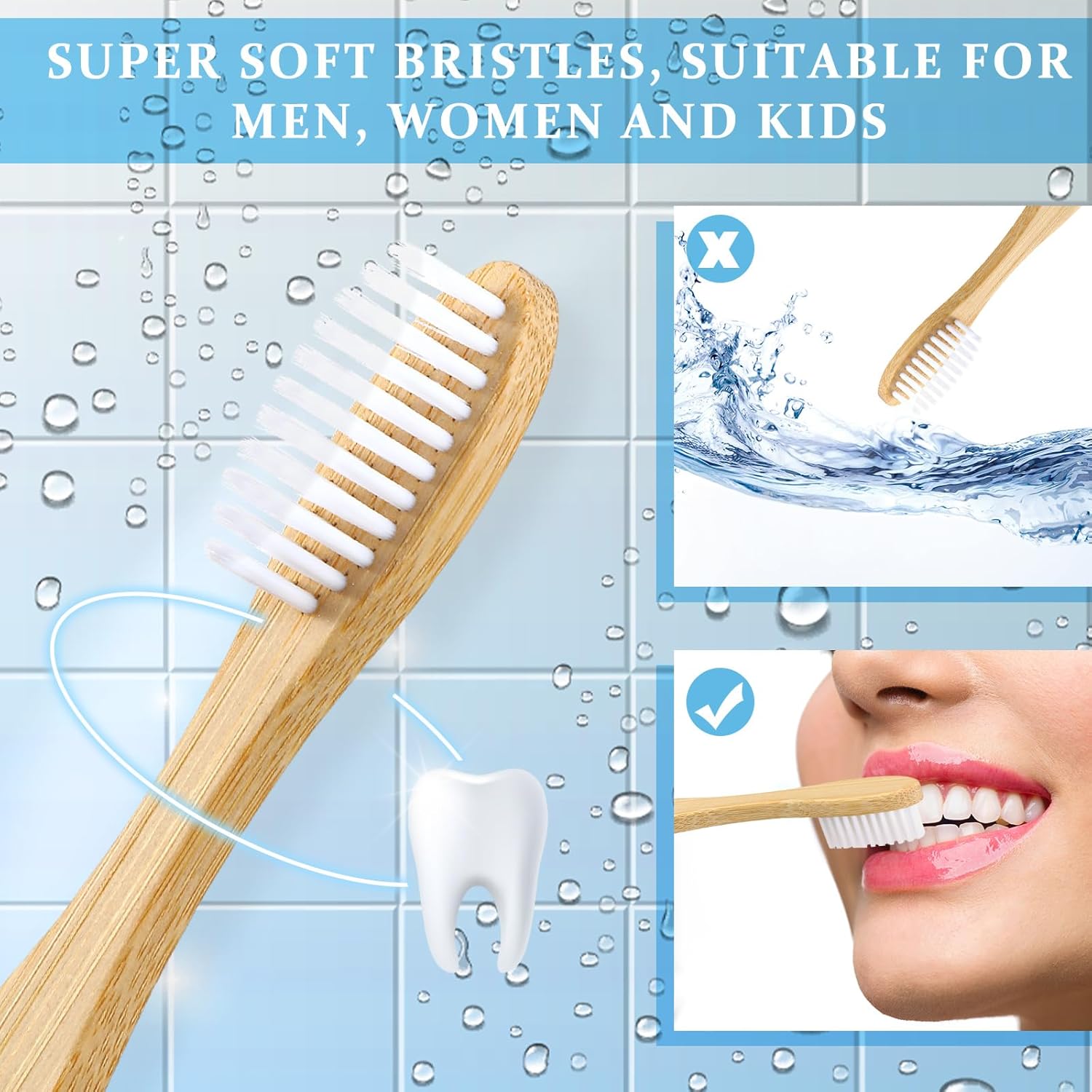 Sliner 100 Packs Prepasted Disposable Toothbrush Bamboo Prepasted Individually Wrapped Pre Pasted Toothbrush with Bamboo Handles Homeless Gift Set for The Homeless (Classic Color)