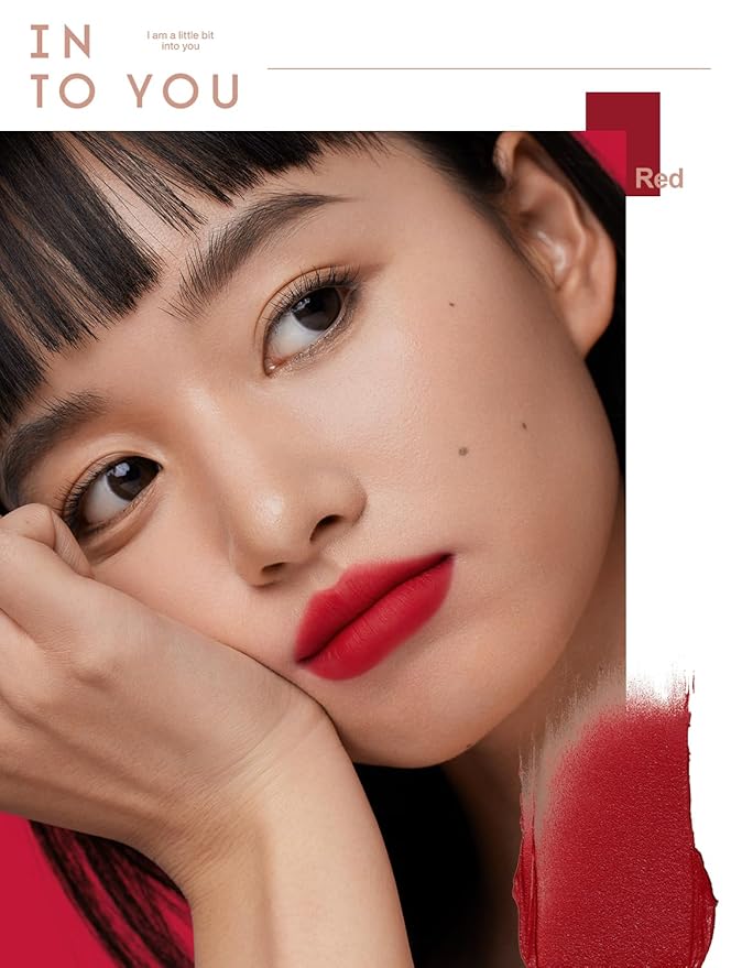 INTO YOU Matte Velvet Lip Stain Long Lasting Waterproof Lip Gloss Makeup Moisturizing Lipstick for Women (L-Rd01)