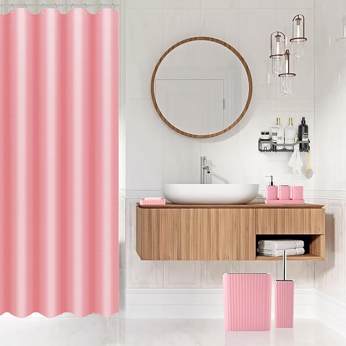 28PC Bathroom Set - Gorgeous Pink Bathroom Set, Bathroom Accessory Set, Pink Shower Curtain Set with 5PC Shower Caddies