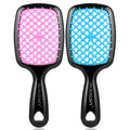 2 Pack Vented Detangling Hair Brush - Detangler Hairbrush with Soft Bristles for Effortless Tangle Free - Ideal for Wet Dry or Damaged Hair for Women Men Kids -Mixed Colors