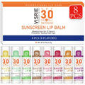 SPF 30 Lip Balm with Sunscreen, 8 Pack - 8 Flavors, Hydrating Lip Balm with Vitamin E and Coconut Oil