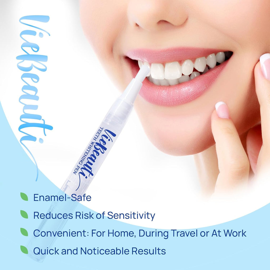 Teeth Whitening Pen Gel Kit: 35% Carbamide Peroxide Gel for Stain Removal - No Sensitivity with Remineralizing Pen for a Brighter Whiter Smile Mint (5 Pack)