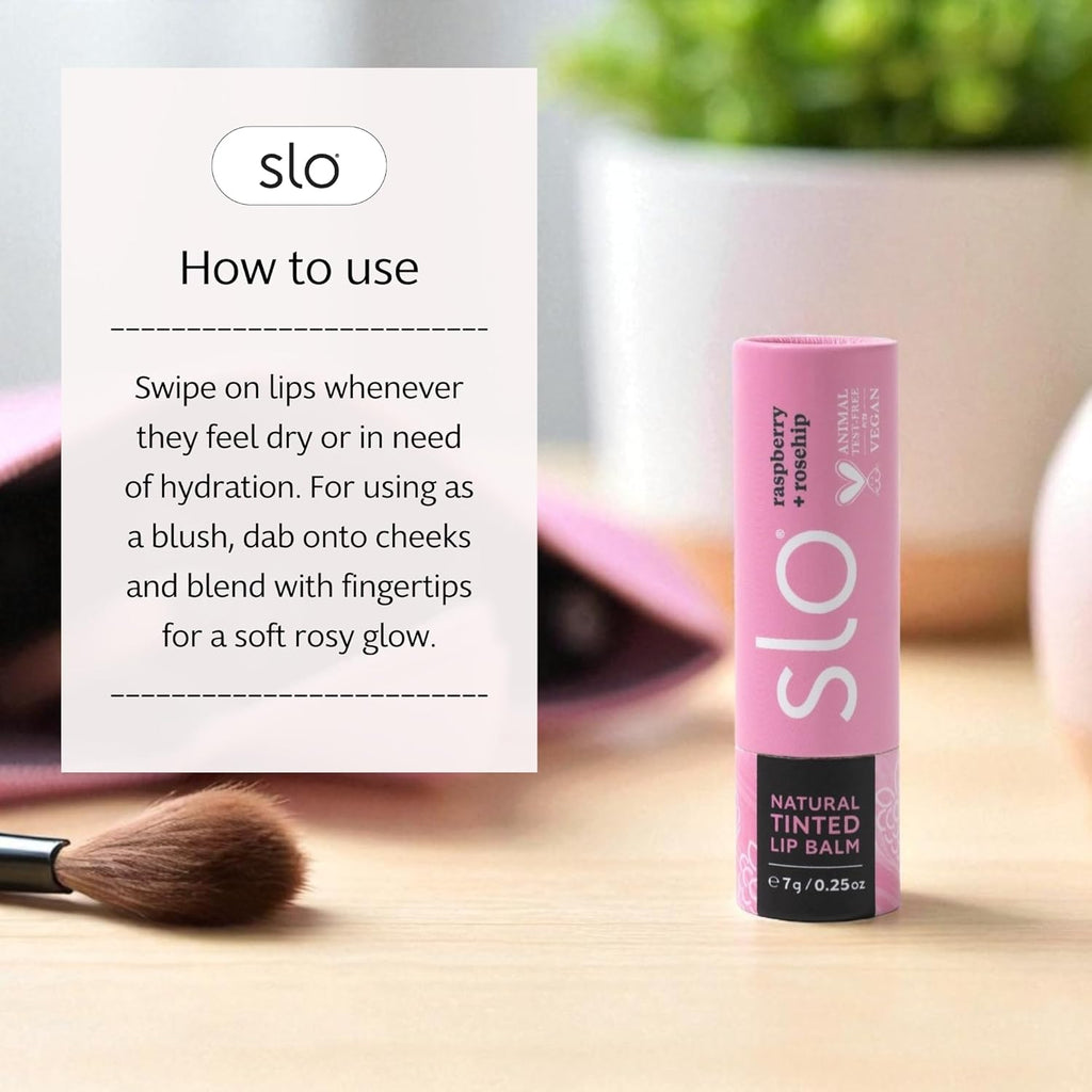Slo | Natural Lip Balm - All Natural Ingredients, Vegan & Cruelty Free, Hydrating & Soothing, Plastic Free, Paper Packaging | 5 pack one of each flavour (5 x 0.28oz/8g)