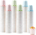 Tamone 600 Pack 3 oz Paper Cups - Small Bathroom Cups, Mini Wave Design Disposable Cups, Pink, Green, Blue - Mouthwash Cups for Valentine's, Picnic, BBQ, Travel, Home, Event