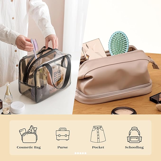 10Pcs Mini Hair Brush, Travel Detangling Brush for Girls Boys Kids Women Men, Pocket Small Hairbrush for Thick Curly Thin Long Short Wet or Dry Hair No Tangle