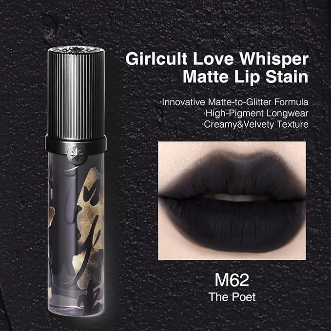 GIRLCULT Matte Lip Stain – Lightweight Velvet Lip Tint, Long Lasting Liquid Lipstick, Transfer Resistant, Non-Drying & Smudge Proof Formula (M62)
