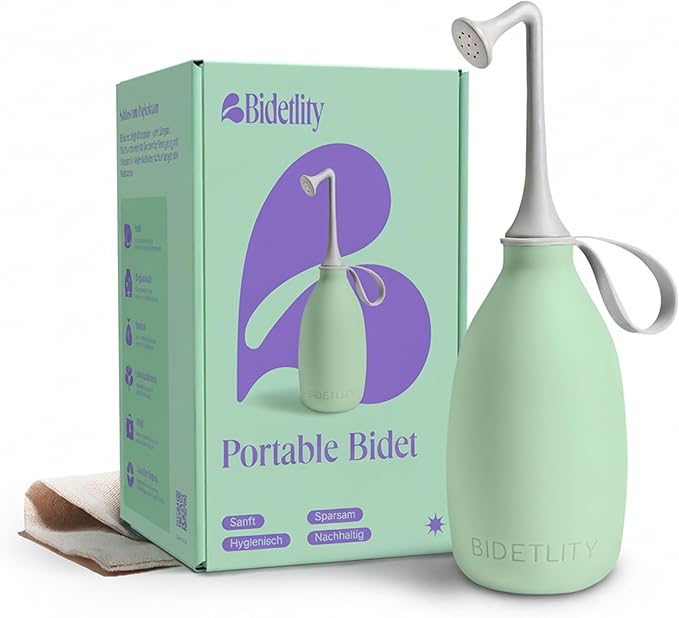 Butt & Intimate Shower 3.0 – Mobile Travel Bidet & Sustainable Intimate Shower, Replaces Wet Wipes, Saves Toilet Paper, Portable Handheld Bidet, Travel Bag Included, BPA-Free - Minty Mint