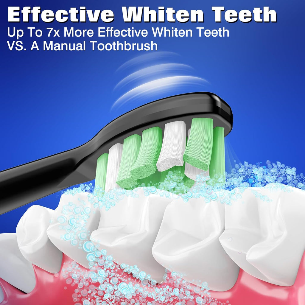 Replacement Heads for Philips Sonicare Toothbrush, Replacement Brush Heads Compatible with Phillips Sonicare Electric Toothbrush, 10-Pack, Black