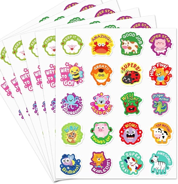 120 Pieces Teacher Stickers for Grading, Reward and Good Job Stickers for Students and Kids (2, 120)