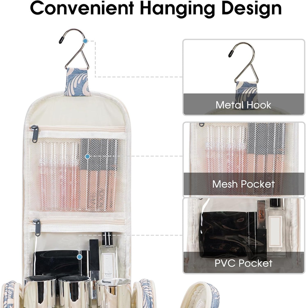 Narwey Hanging Toiletry Bag for Women Travel Makeup Bag Organizer Toiletries Bag for Cosmetics Essentials Accessories