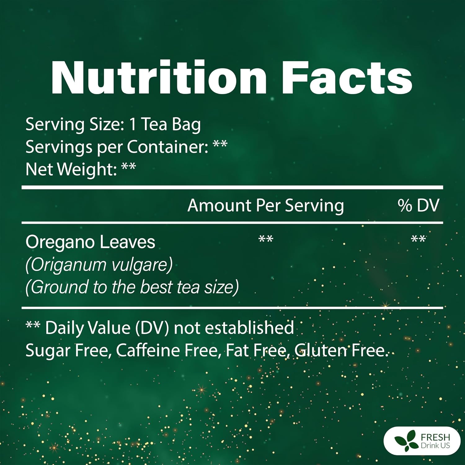 FreshDrinkUS, Oregano Leaf Tea | 75 Tea Bags – Pure Herbal Infusion from Origanum vulgare - Naturally Bold & Aromatic Flavor - Premium Quality, Sustainably Sourced. Vegan