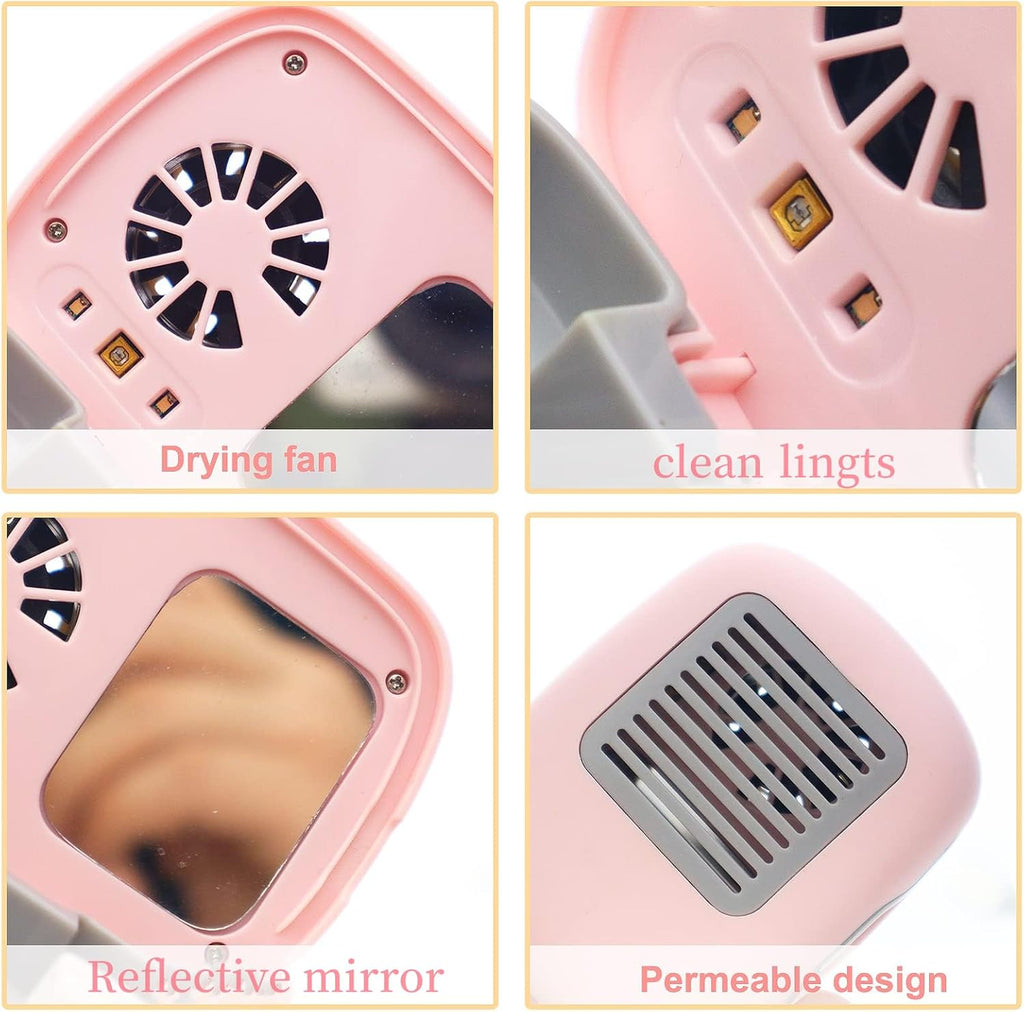 Toothbrush Travel Cover, Toothbrush Travel Case With Air Drying Function, Rechargeable Portable Toothbrush Travel Container with Holder for Household and Travel - pink