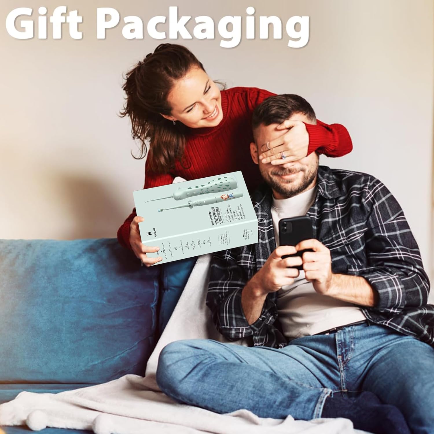 2-1 Kids Oral Clean Kit- Water Dental flosser & Electric Toothbrush Combo for Kids-Brushing & Flossing-Safe & Effective -Cute Giraffe and Monkey Theme