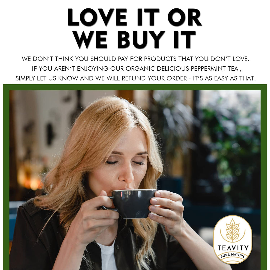 Organic Peppermint Tea Pods for Keurig - Decaf Tea - by Teavity (24 Tea Pods)