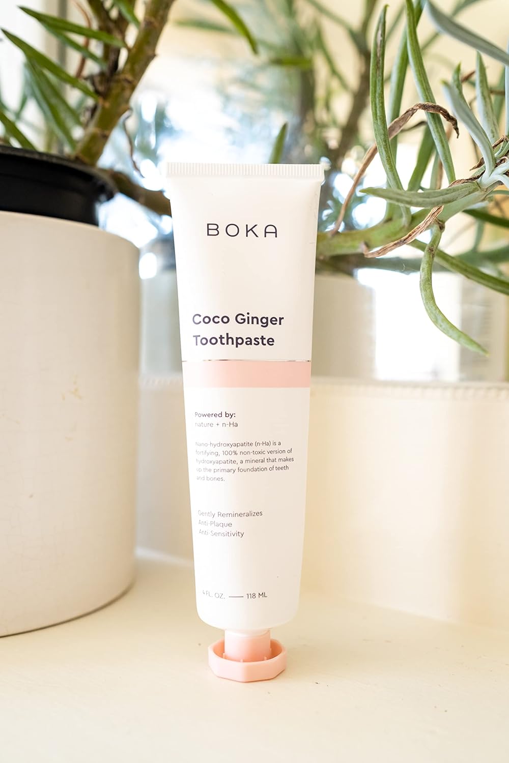 Boka Fluoride Free Toothpaste - Nano Hydroxyapatite, Remineralizing, Sensitive Teeth, Whitening - Dentist Recommended for Adult, Kids Oral Care - Coco Ginger Flavor, 4 Fl Oz 3Pk - US Manufactured