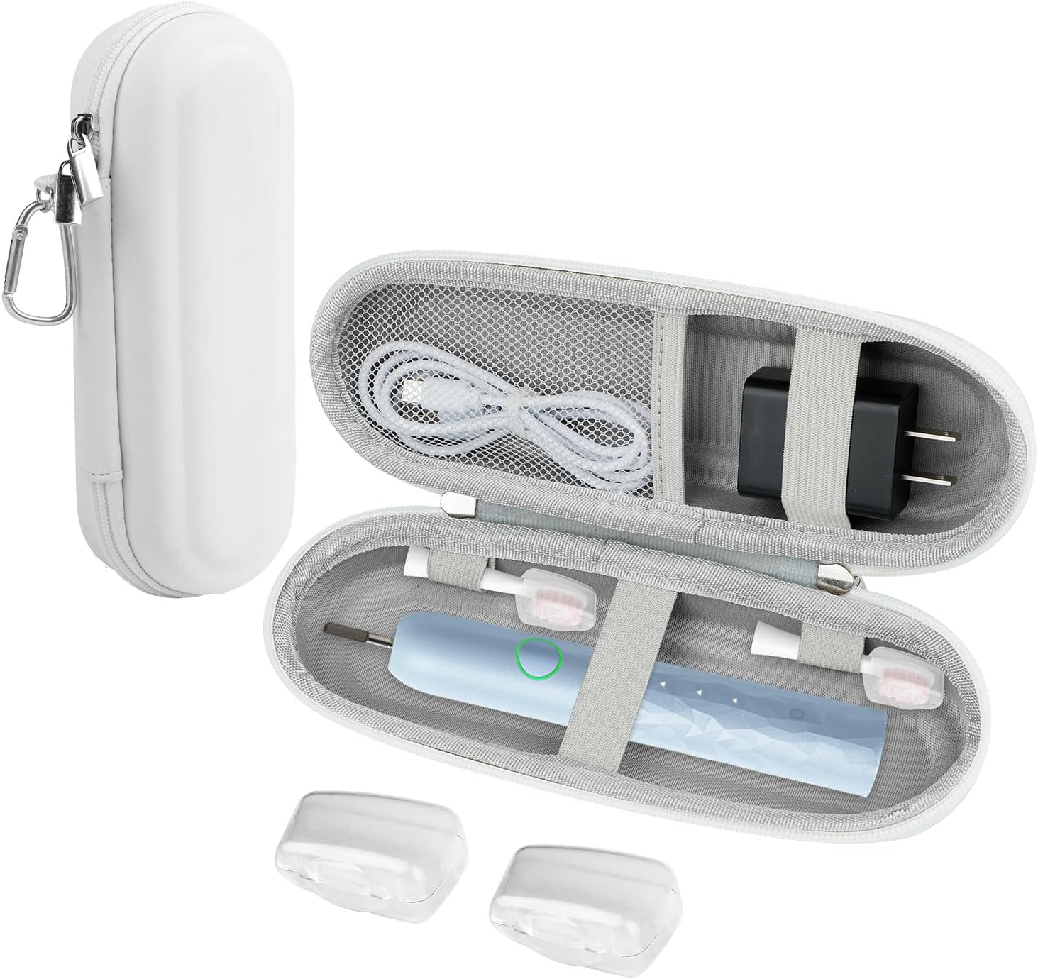 Toothbrush Travel Case for Oral B/Oral-B Pro 1000 1500 5000 7000 7500 6000 9600 for Phlips 4100 5100 Electric Toothbrush Carrying Bag, Portable Hard Protective Storage Bag with Mesh Pocket