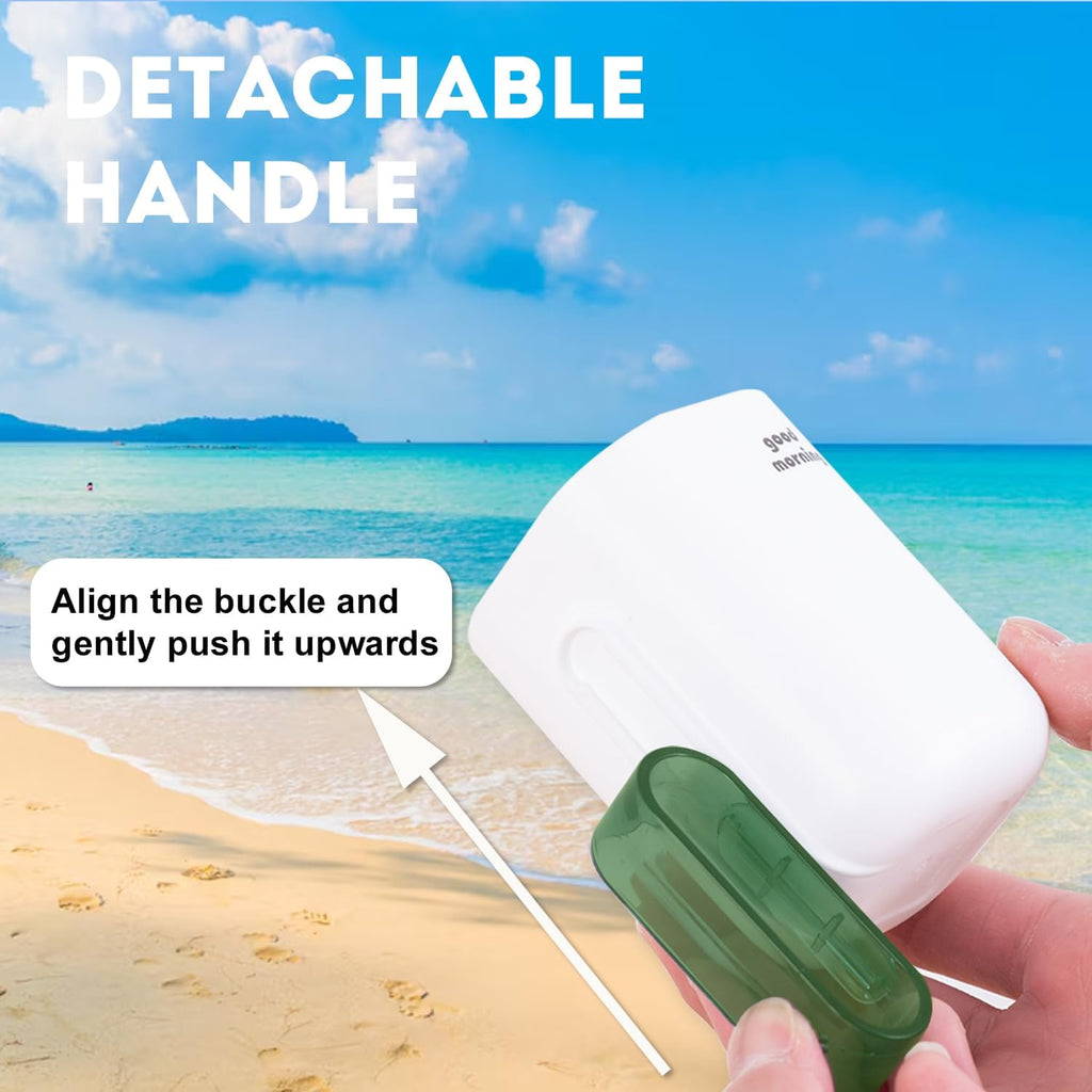 Travel Toothbrush Holder Case,Toothbrush Holder and Rinse Cup with Handle Toothbrush Travel Case, 2 in 1 Toothbrush Cup,Large Capacit Travel Toothbrush Holder with Mouthwash Cup-Green